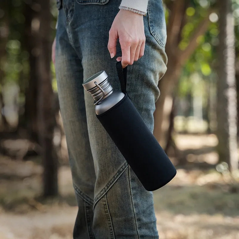 600ml & 750ml Titanium Water Bottle - Portable Outdoor Accessories