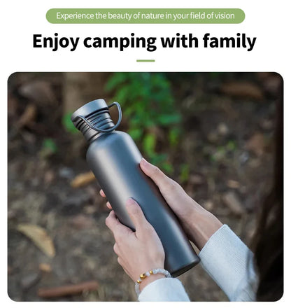 600ml 750ml Titanium Water Bottle Outdoor Camping Supplies Tourism Sports Cycling Hiking Camping Water Bottle